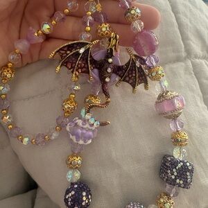 Purple and Gold Dragon Keychain/Phone Charm